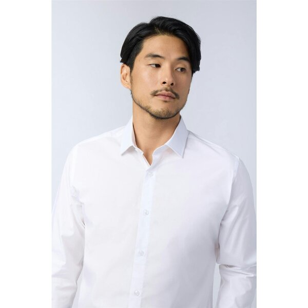 Limehaus Tailored Fit White Stretch Shirt