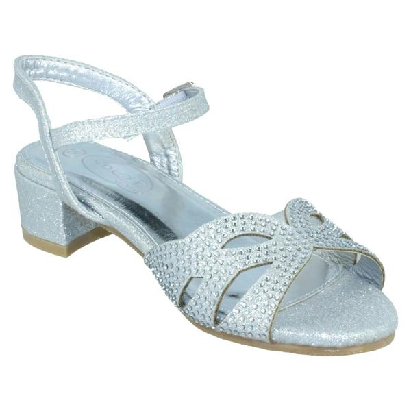 Spot On Girls Spot On Mid Heel Glitter Sandals H1111