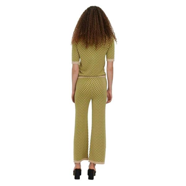 Vero Moda Womens/Ladies Urina Ribbed Geometric High Waist Trousers - Woodbine - 