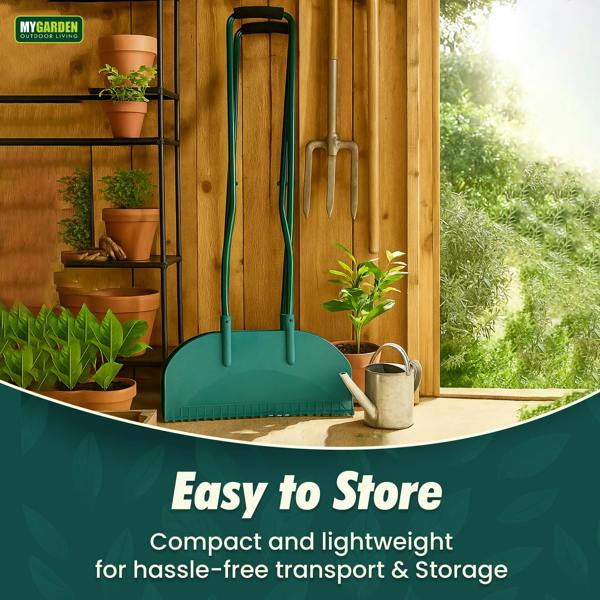My Garden Outdoor Living Leaf Grabbers Scooper - Handheld Leaf Collector with Powder Coated Steel & PP Head - Leaves Grabber Rake Tool