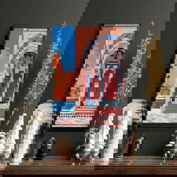 Wall Art For Living Room Framed | Set of 3 Moroccan Inspired Wall art Prints