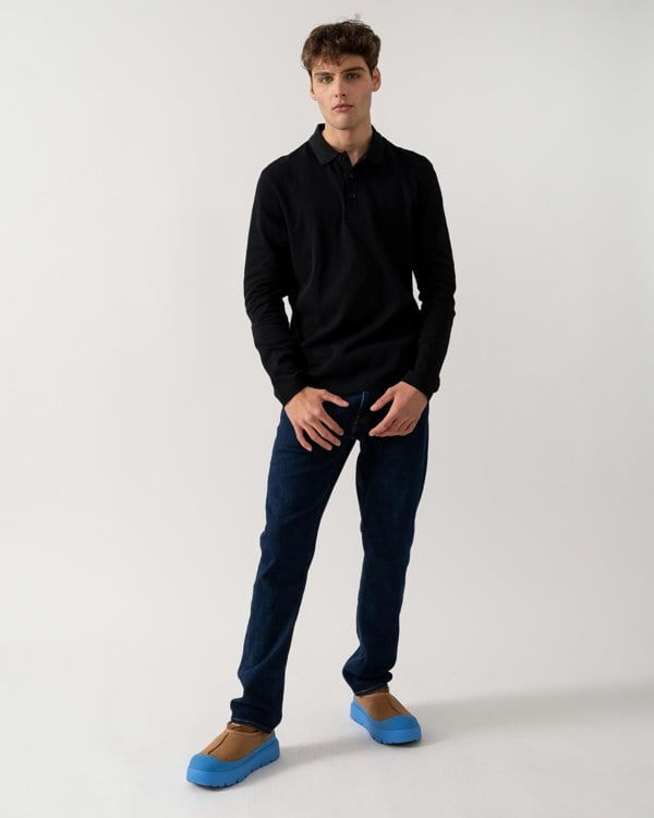 BOSS Green Plisy Mens Long Sleeve Polo Shirt - Black 009