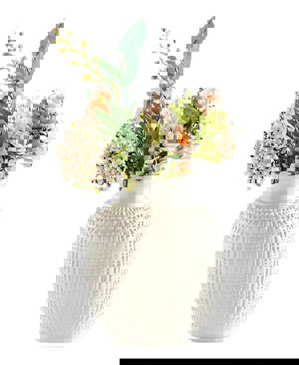 Anyhouz ANYDECO Flower Vase White Medium Nordic Plastic Pot Home Decor