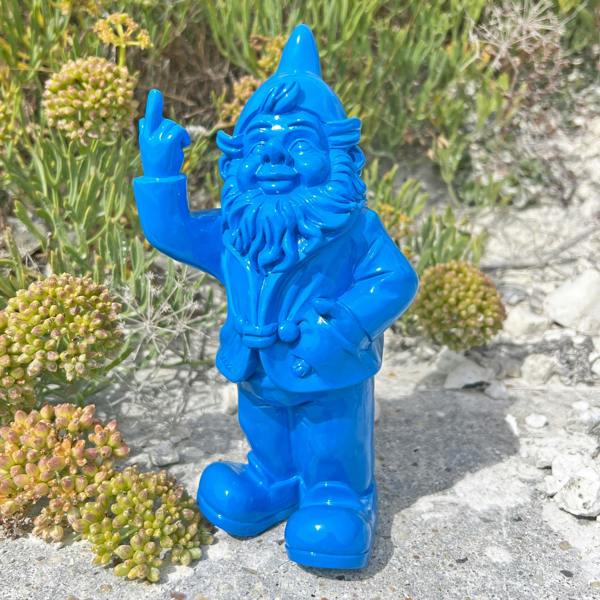 Stoobz Blue Middle Finger F**k You Garden Gnome 20cm