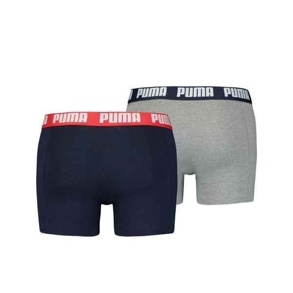 Puma Mens Basic Boxer Shorts (Pack of 2) - Grey/Navy