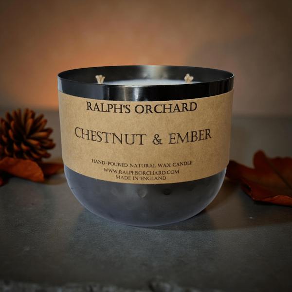 Ralph’s Orchard 2-Wick Dimpled Black Candles
