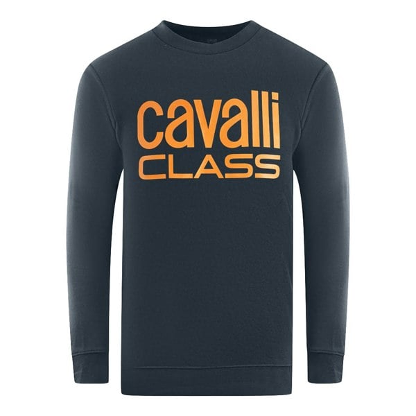 Cavalli Class Bold Brand Logo Sweatshirt - Navy Blue