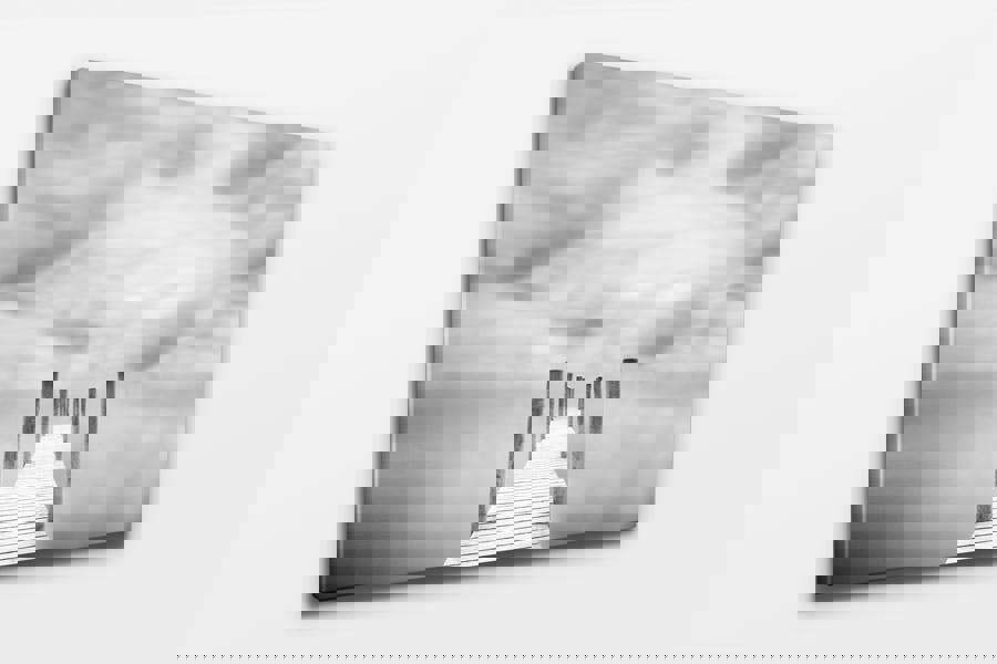 minimalist black and white art print on canvas