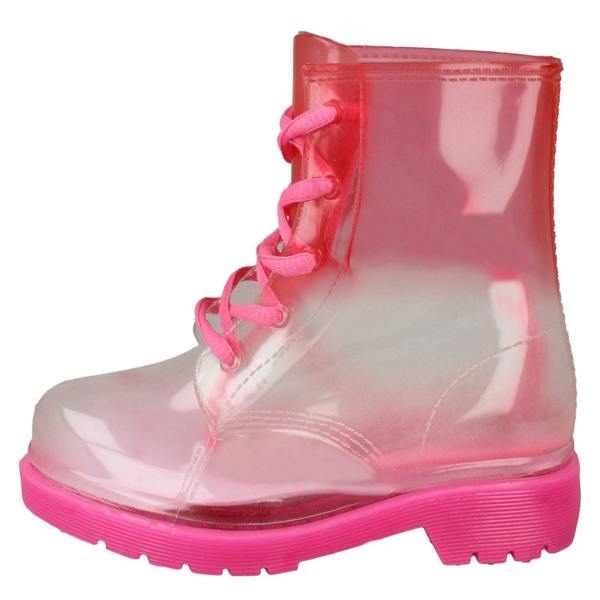 Spot On Girls Spot On Gradiant Transparent Lace Up Welly Boot