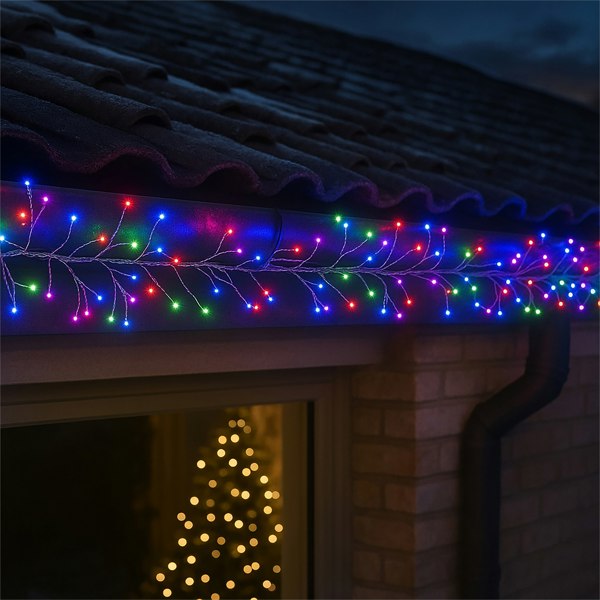 Xmas Haus Mini Cluster Light Smart RGB, 10m Silver Wire  Hello Fairy App Control and Handheld Remote Control