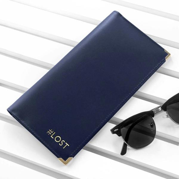 Personalised Luxury Leather Travel Wallet - alternative angle