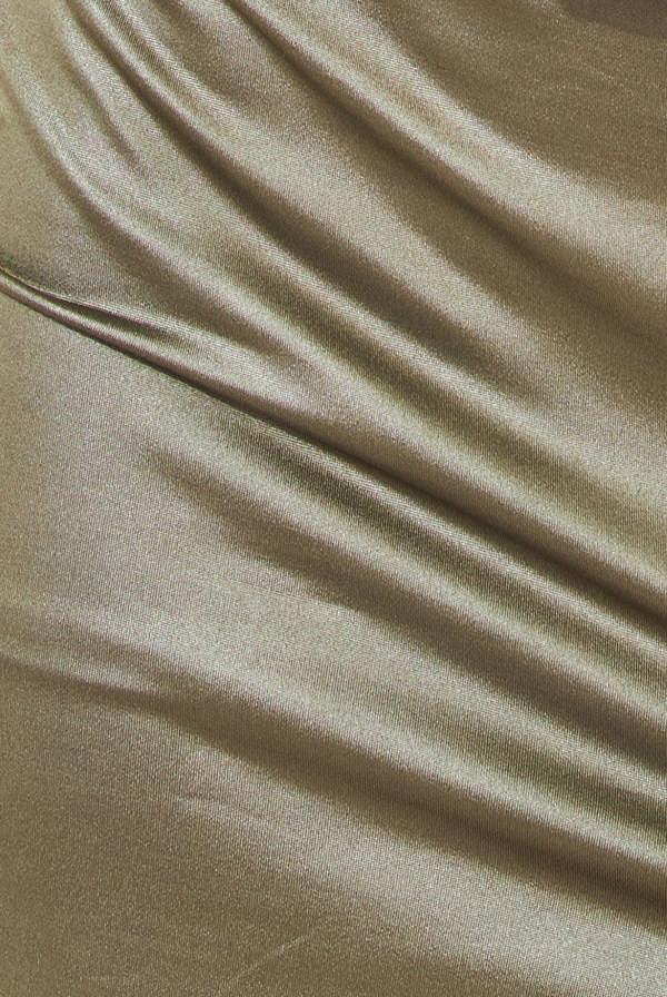Faux Leather Cut Out Maxi Dress - Khaki DR3725