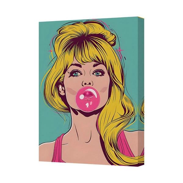 Benjamin Tate Design Bubble Gum Pop Art Canvas Print Wall Art Portrait Framed