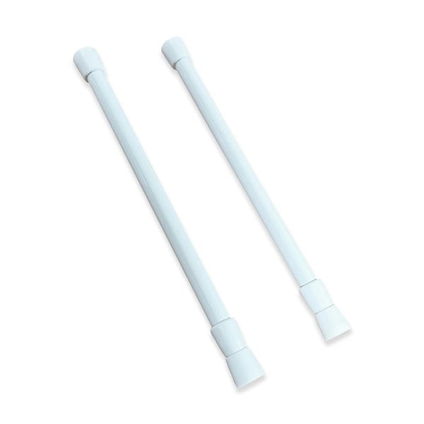The telescopic cupboard & fridge storage bars pictured on a white background.
