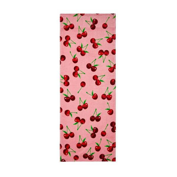 Cherries Pink Beach Towel Lounger 76x200cm