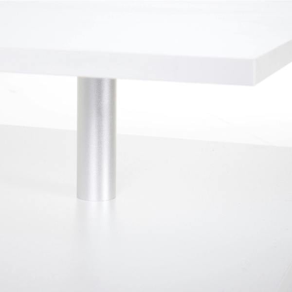 Wyld Haus Vifama Wooden White 2 Tier Coffee Table With Open Shelving And Aluminium Supports