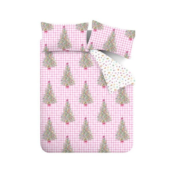 Catherine Lansfield Christmas Sweets and Treats Reversible Duvet Cover Set Pink