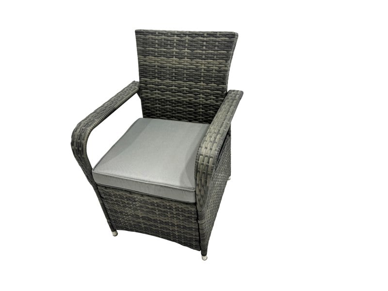 Fimous Rattan Garden Furniture Dining Set Table And Chairs Wicker Patio Outdoor 6 chairs plus black tempered glass rectangular table