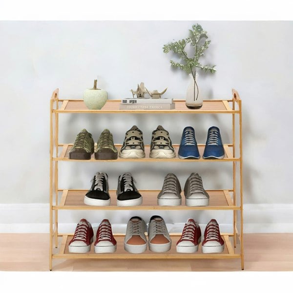 Rafaelo Mobilia 4 Tier Bamboo Shoe Rack