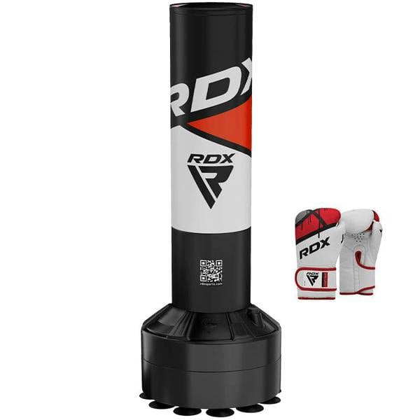 RDX Sports FREE STANDING KIDS PUNCH BAG RED-4FT + GLOVE J7 WHITE/RED-6OZ