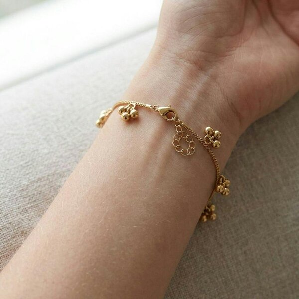 The Colourful Aura Gold Ball Cluster Charm Bracelet | 18ct Gold Plated