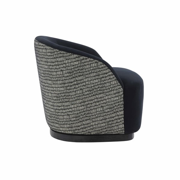 Furniture Edit Reese Black Velvet Swivel Accent Occasional Chair