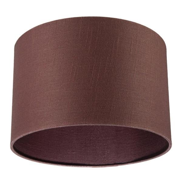 Modern Cinnamon Reddish Brown Textured Linen Fabric Circular Lampshade Image 3