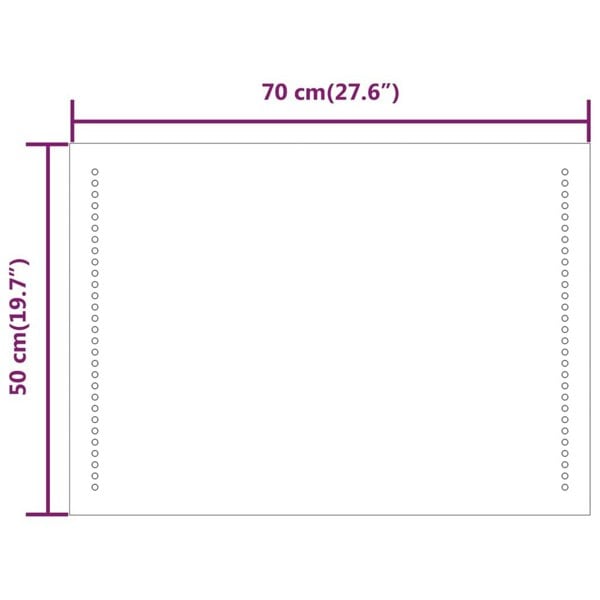 Berkfield LED Bathroom Mirror 50x70 cm