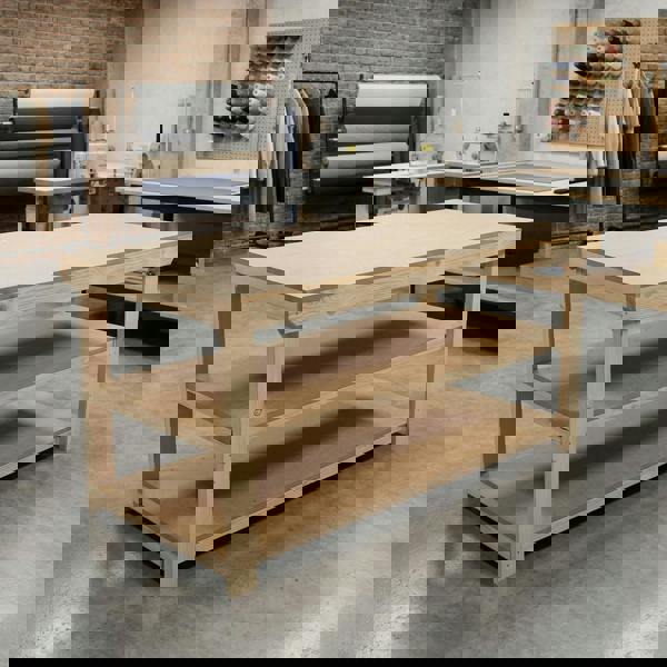 Arbor Garden Solutions Wooden Workbench MDF Top Depth-3ft With Double Shelf