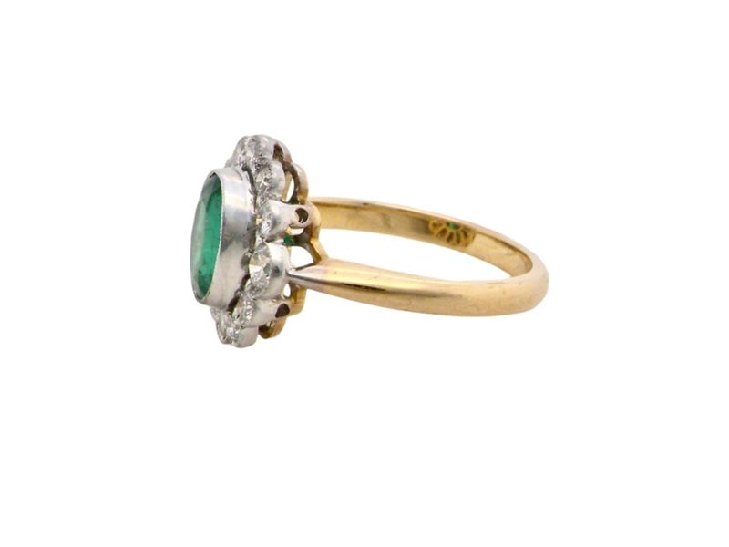 Vintage Tom A fabulous Emerald and Diamond cluster ring