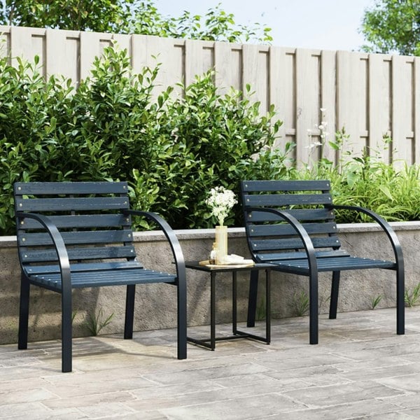 Berkfield Garden Chairs 2 pcs Grey Wood
