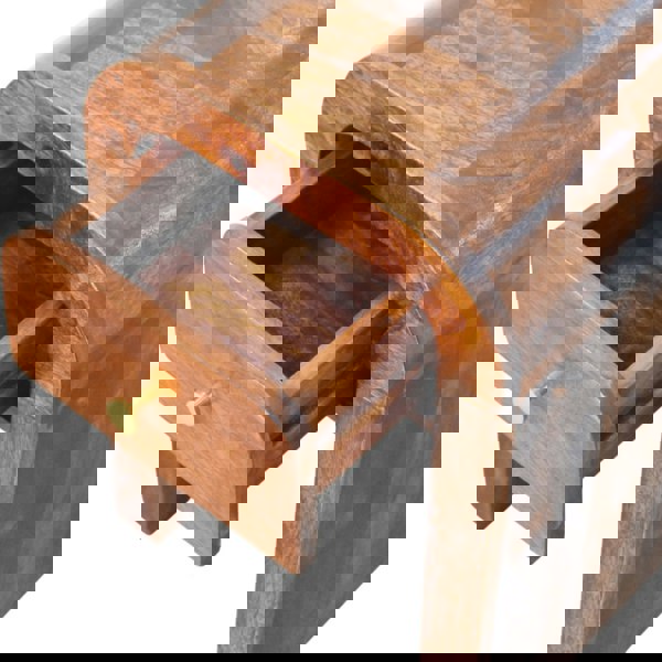 Artisan Furniture Solid Wood Mini Darcy Chestnut Nightstand with Curved Edges