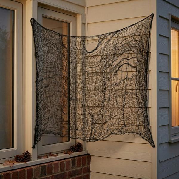 Garden Greatness Spooky Black Halloween Mesh Drape