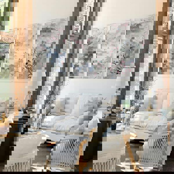 Wall Art Living Room Large | Set of 3 Chinoiserie Wall art Prints