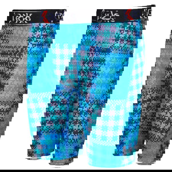 Kecks Cyan Plaid Mens Boxer Shorts