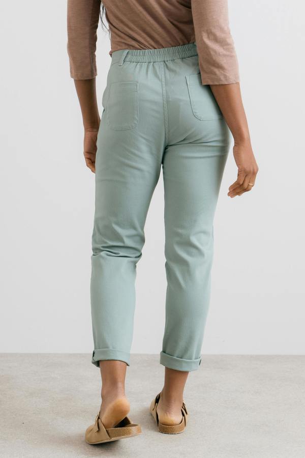 Lily & Me Breaker Stretch Twill Trousers Silver Sage