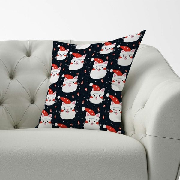 Warren Reed Cute Cats Wearing Santa Claus Hats Cushions