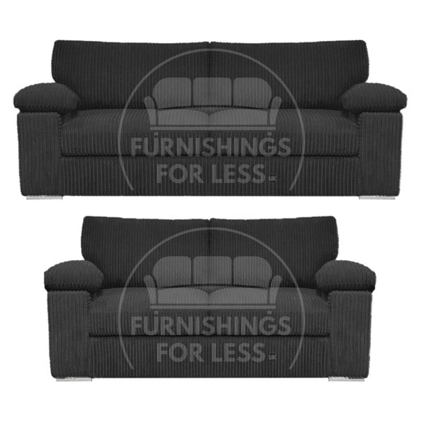 Furnishings For Less Delta Full Jumbo Cord 3 + 2 Seater Sofa Suite