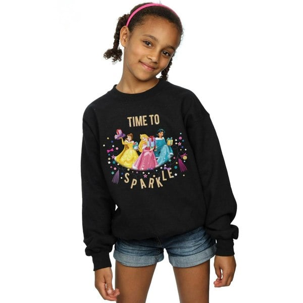 Disney Girls Princess Time To Sparkle Sweatshirt - Black