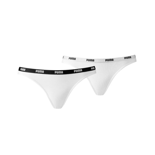 Puma 2-Pack Classic Logo Low-Rise Bikini Briefs, White