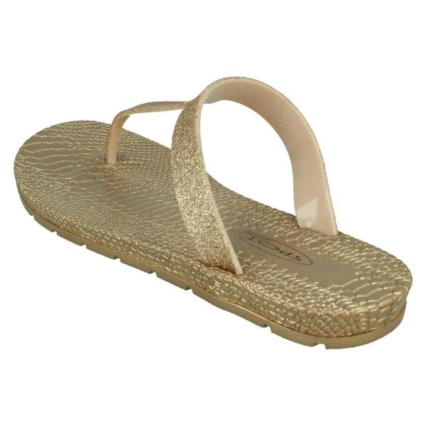 Spot On Ladies Spot On Flat Toepost Flip Flops F00376