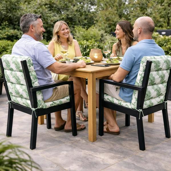 Gardenwize Pair of Outdoor Seat Cushion – Bali Full Length Chair Pad