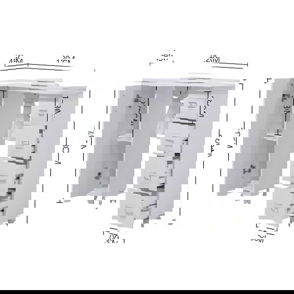 120cm Wide White Manicure Table with Dust Collector and Wrist Cushion Dressing Tables Living and Home