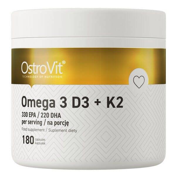 OstroVit Omega 3 D3 + K2 - 180 caps