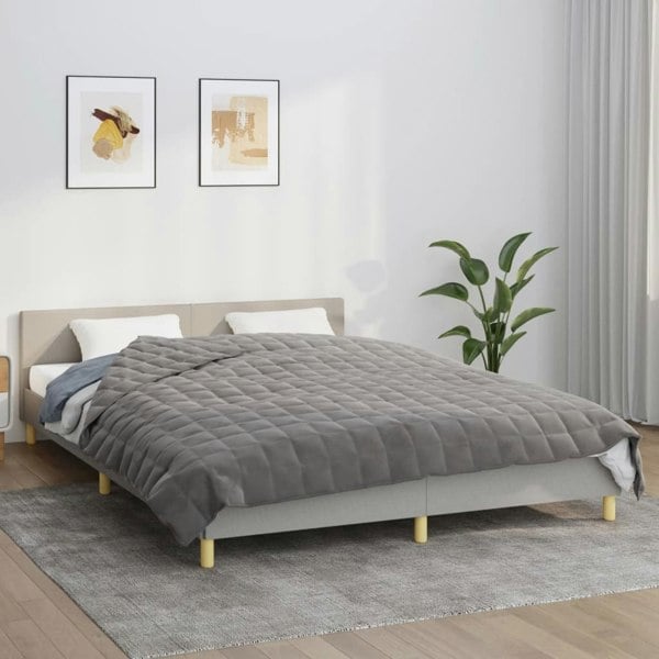 Berkfield Weighted Blanket Grey 220x240 cm King 15 kg Fabric