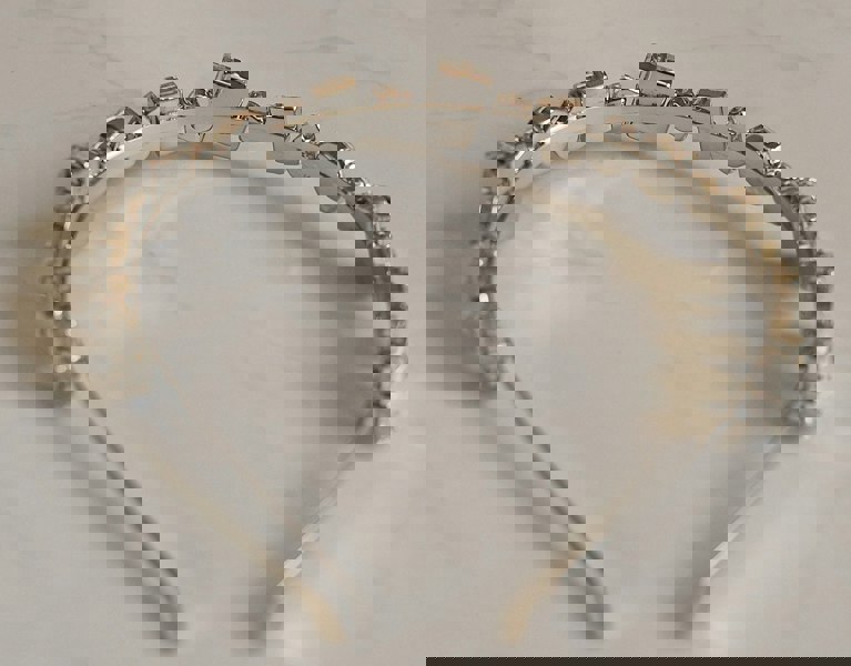 silver headband with crystal back