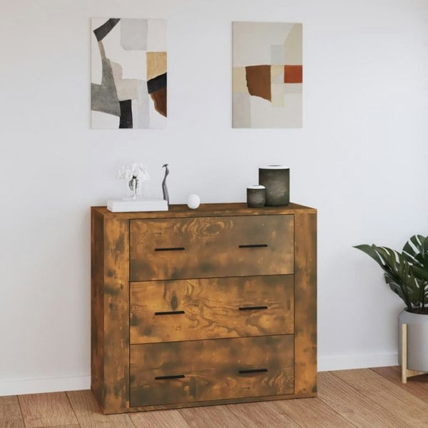 Berkfield Sideboard Smoked Oak 80x33x70 cm Engineered Wood