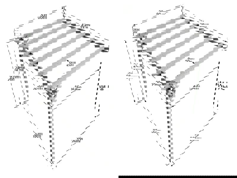 Arbor Garden Solutions Wall Mounted Wooden Pergola Kit - Chamfered Design
