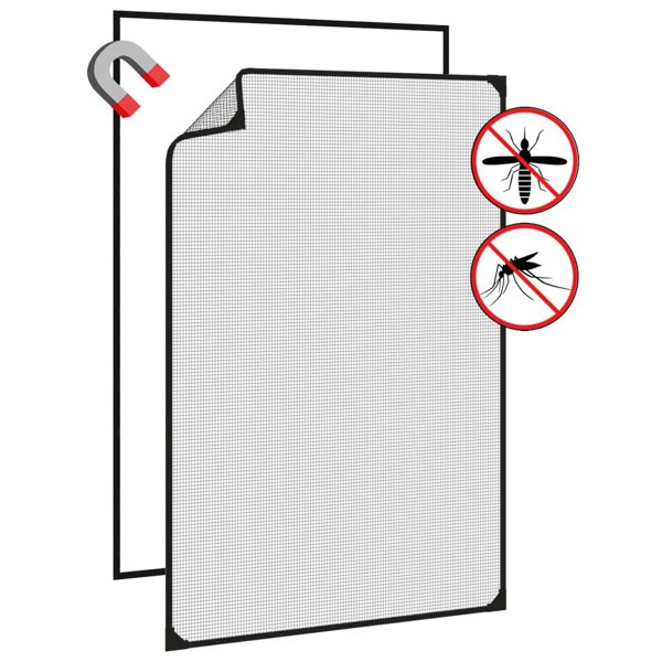Berkfield Magnetic Insect Screen for Windows Anthracite 80x120 cm