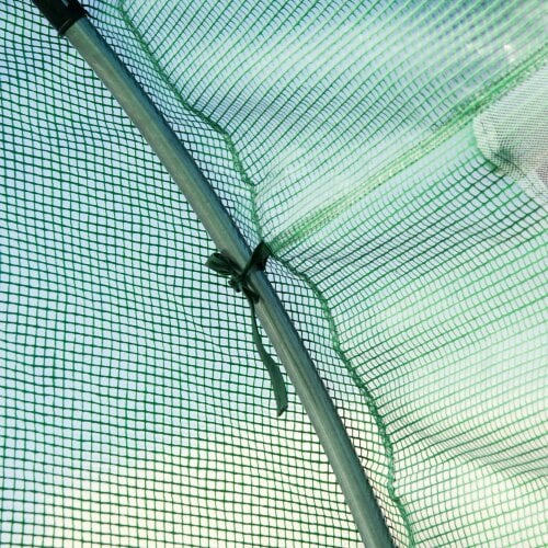Bobobiy 6 x 3 x 2 m Polytunnel Greenhouse with Roll-up Door and 12 Mesh Windows, Green